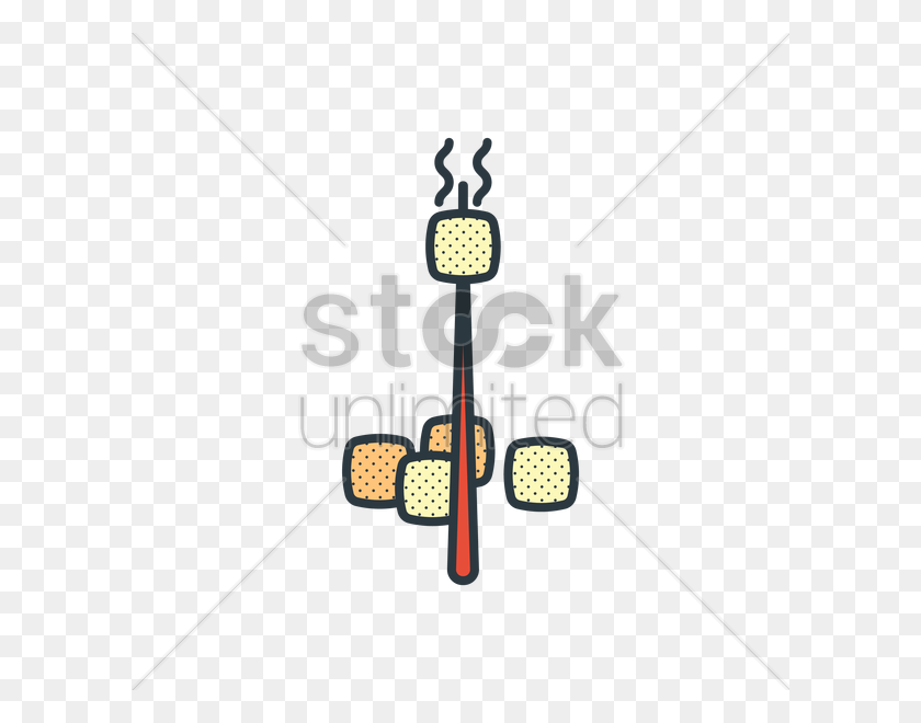 600x600 Marshmallow On A Stick Vector Image - Marshmallow On A Stick Clipart