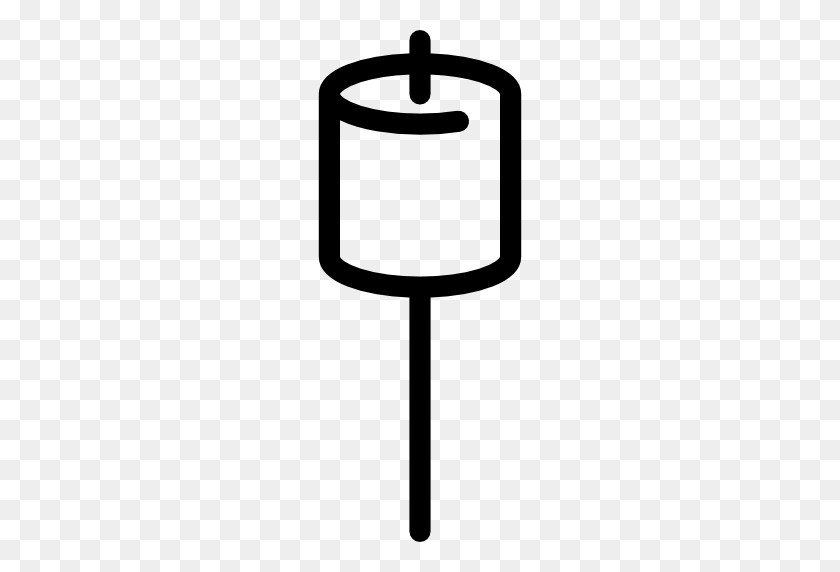 512x512 Marshmallow With Stick - Marshmallow On A Stick Clipart