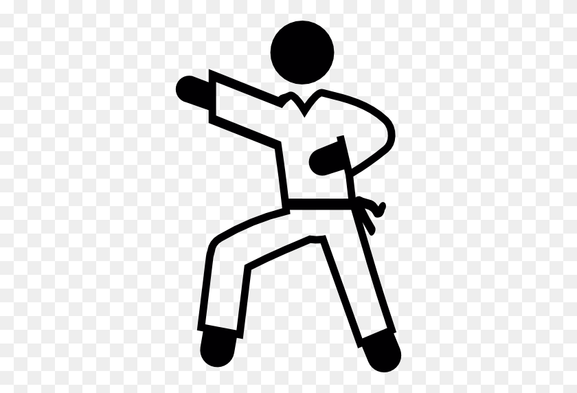 512x512 Martial Arts Flat Black Icon - Karate Clipart Black And White