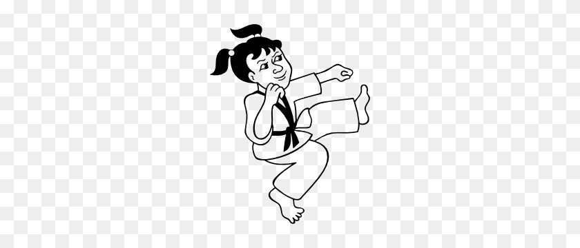 300x300 Martial Arts Karate Girl With Pigtails Sticker - Karate Girl Clip Art