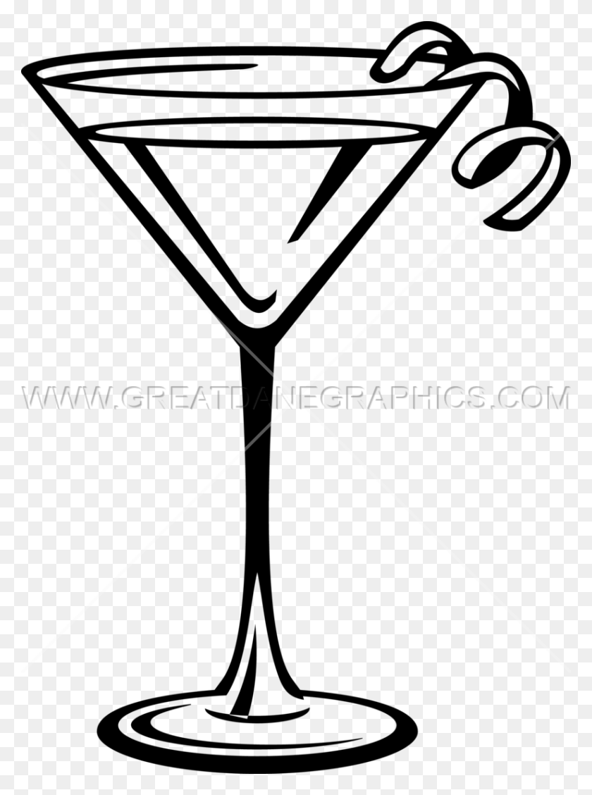 825x1130 Martini Glass Drink Production Ready Artwork For T Shirt Printing - Wine Glass Clipart Black And White