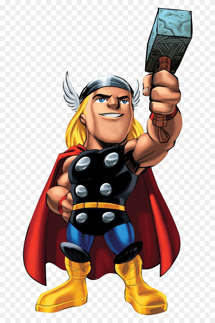 666x1200 Marvel Super Hero Squad Thor Clipart Png - Thor PNG