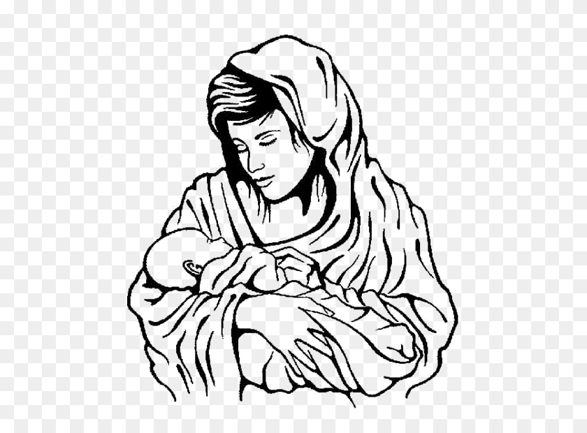 480x560 Mary And Jesus Clipart Nice Clip Art - Mary And Jesus Clipart