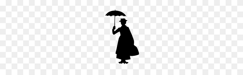 200x200 Silueta De Mary Poppins Png Clipart - Mary Poppins Png