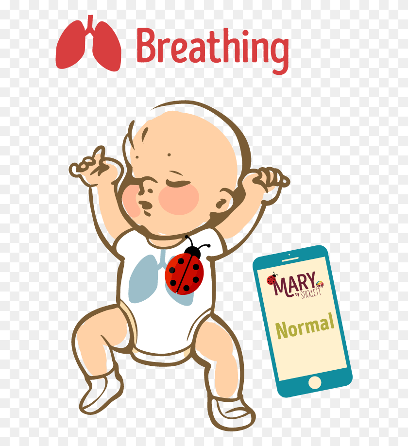 612x858 Mary Smart Baby Monitoring - Clipart De Dificultad Para Respirar