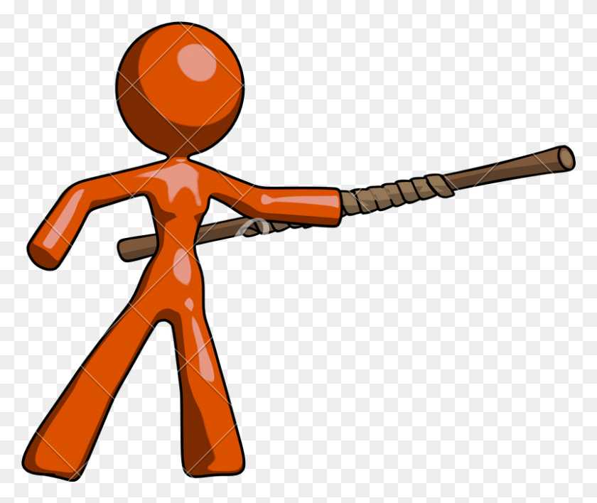 800x665 Mascot Woman Bo Staff Pointing Right Kung Fu Pose - Kung Fu Clipart