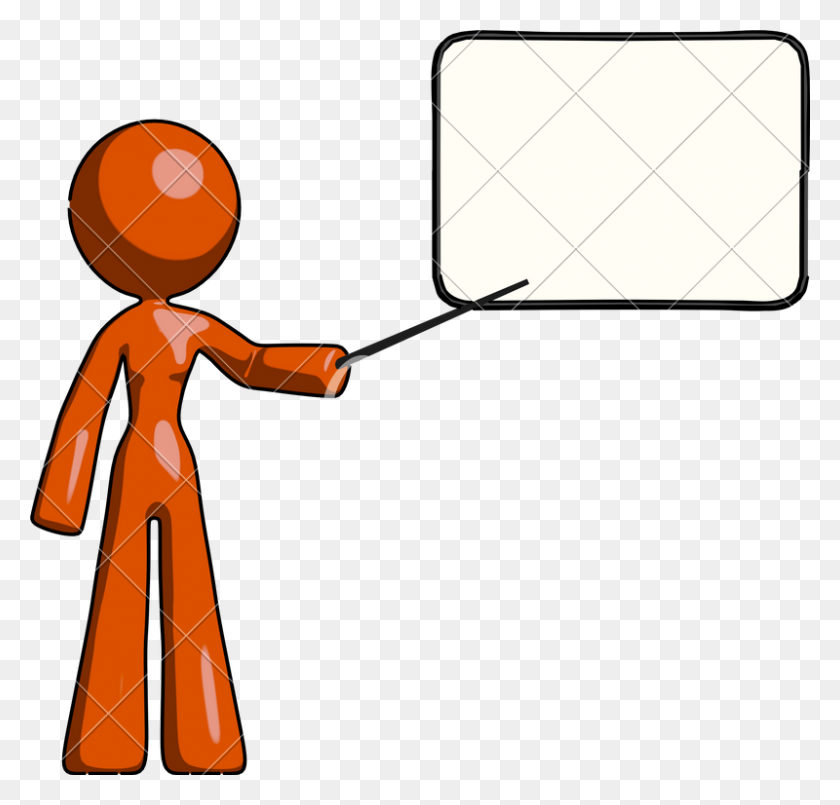 800x765 Mascot Woman Pointing - Dry Erase Board Clipart