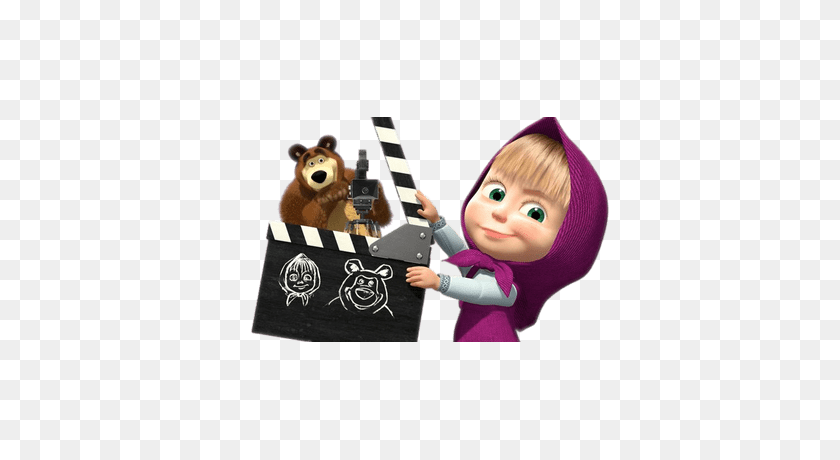 400x400 Masha And The Bear Ready For Filming Transparent Png - Masha And The Bear PNG