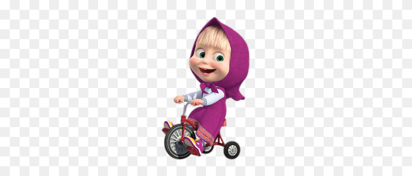 300x300 Masha On Tricycle Transparent Png - Masha And The Bear PNG