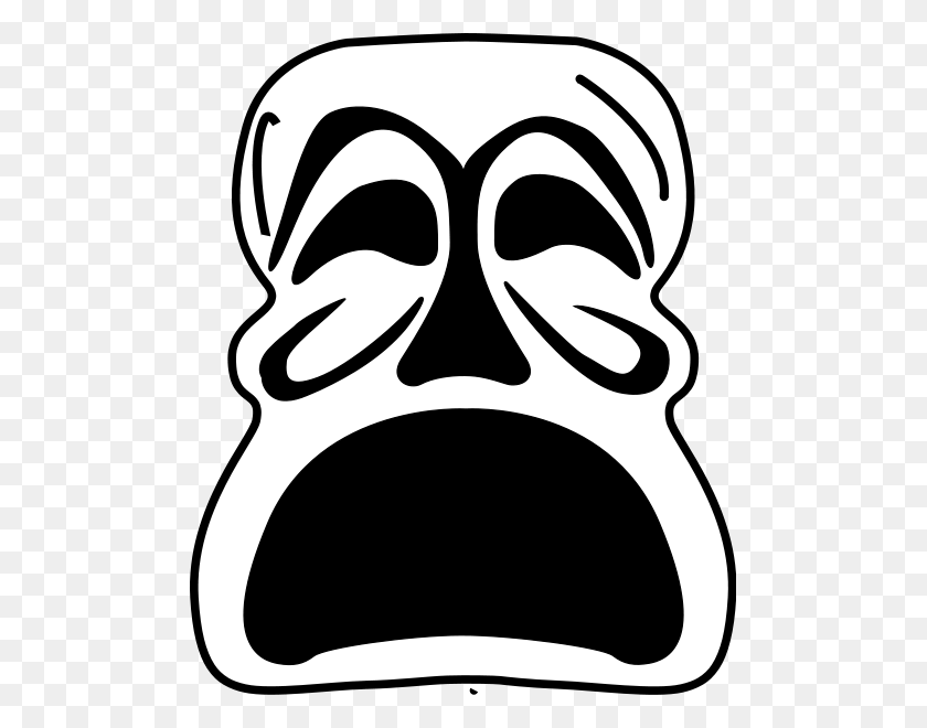 495x600 Mask Afraid Png Clip Arts For Web - Scared Clipart Black And White