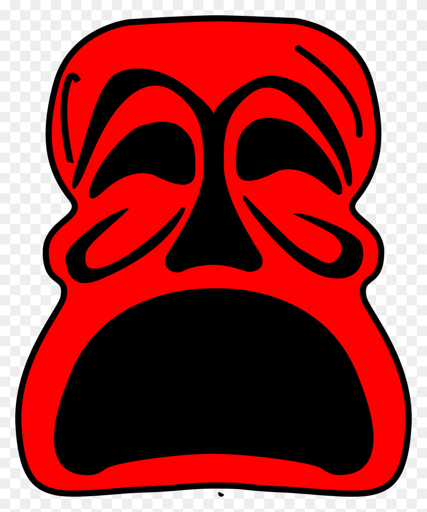 1977x2400 Mask Clipart Red - Tiki Mask Clipart