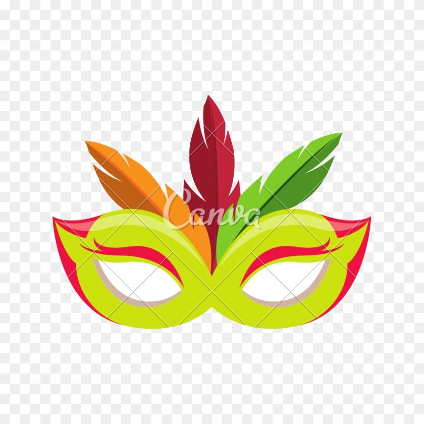 800x800 Mask Feathers Vector - Feather Vector PNG