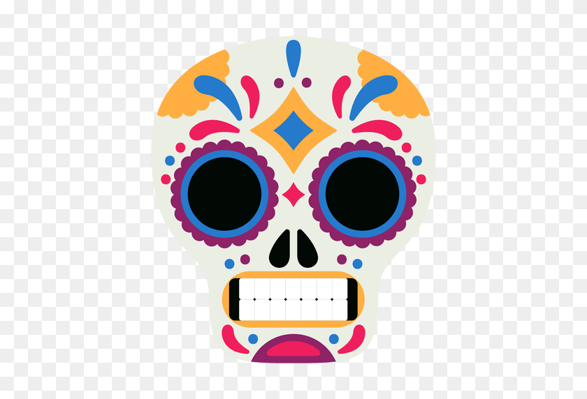 512x512 Máscara De Calavera Día De Muertos - Cráneo Png Transparente