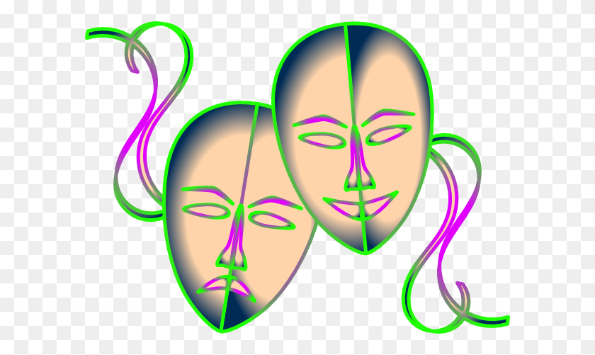 600x441 Masks Clipart Theater Play - Free Play Clipart