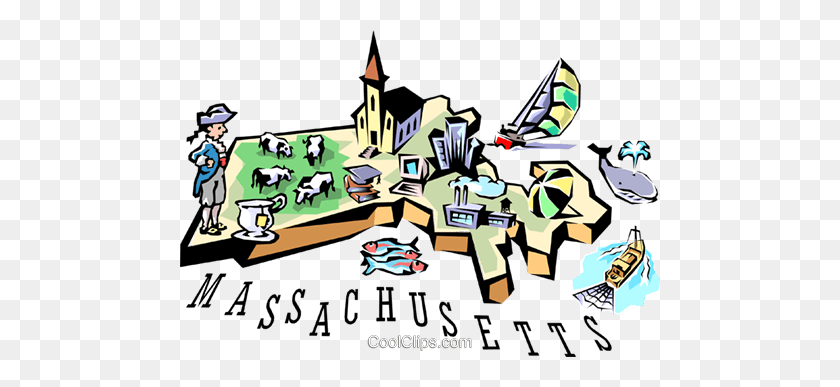 480x327 Massachusetts Vignette Map Royalty Free Vector Clip Art - Massachusetts Clipart