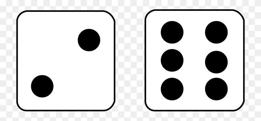 736x331 Math Clip Art Two Dice With Showing - Math Clipart Black And White
