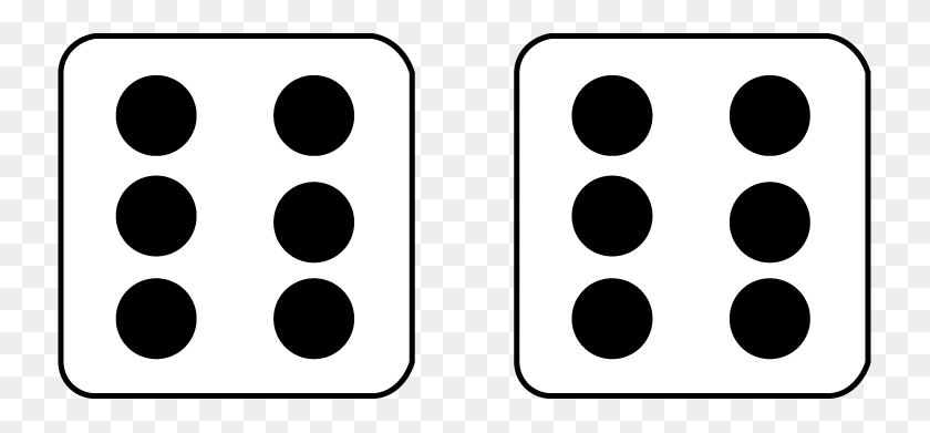 735x331 Math Clip Art Two Dice With Showing - Two Clipart