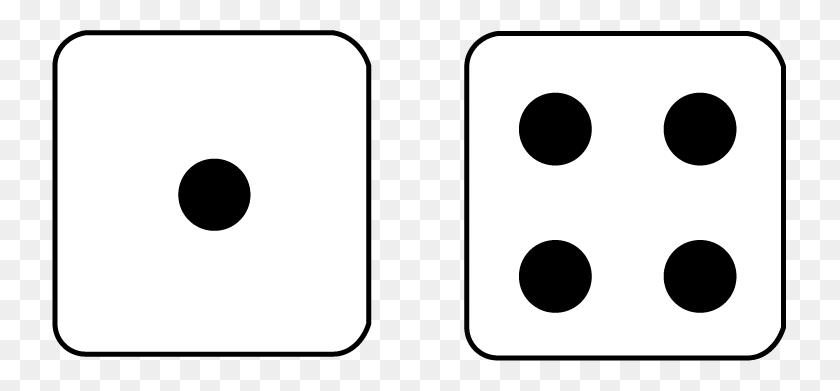 735x331 Math Clip Art Two Dice With Showing - Two Clipart