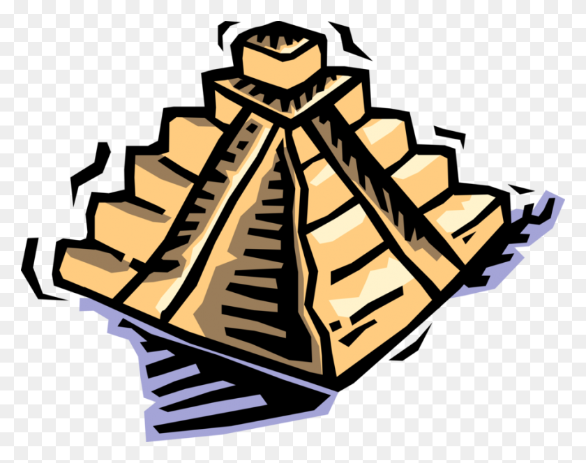 903x700 Mayan, Aztec, Or Inca Pyramid - Aztec Pyramid Clipart