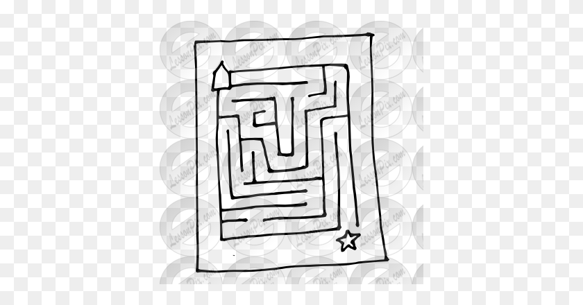 380x380 Maze Outline For Classroom Therapy Use - Maze Clipart