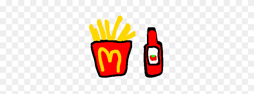 300x250 Mcdonalds French Fries And Ketchup Drawing - Mcdonalds Fries PNG