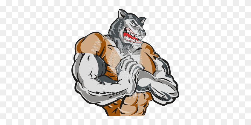 361x359 Mean Husky With Fist In Hand - Husky Clipart