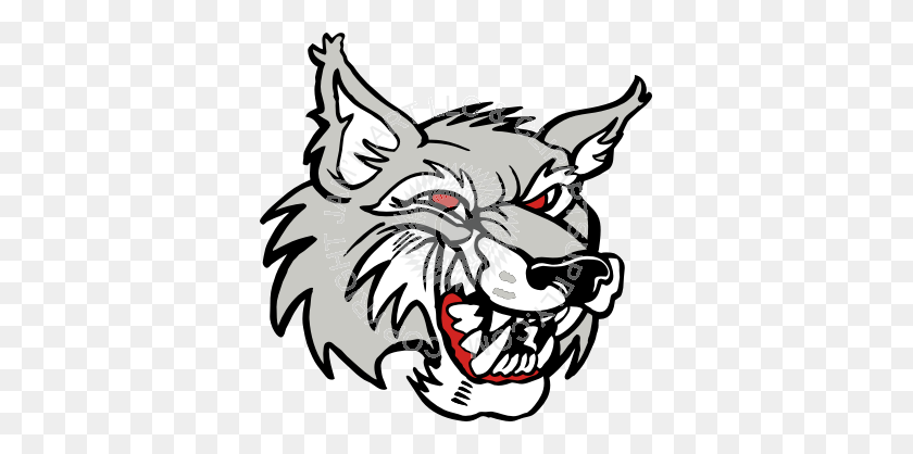 361x358 Mean Wolf Head In Color Smiling - Wolf Head PNG