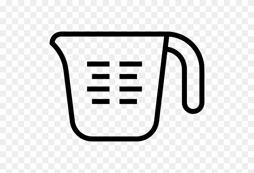 512x512 Measuring Cup, Utensil, Cooking, Kitchenware, Food And Restaurant Icon - Measuring Cup Clipart Black And White