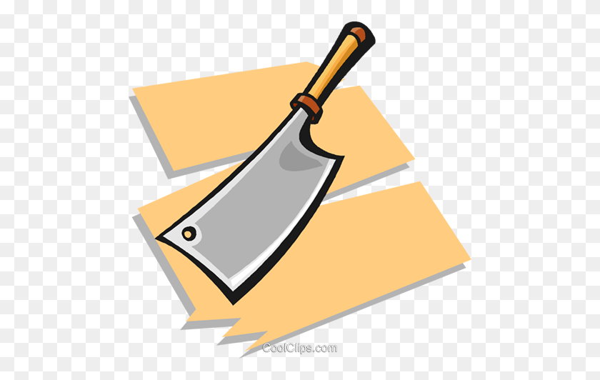 480x472 Meat Cleaver Royalty Free Vector Clip Art Illustration - Butcher Knife Clipart