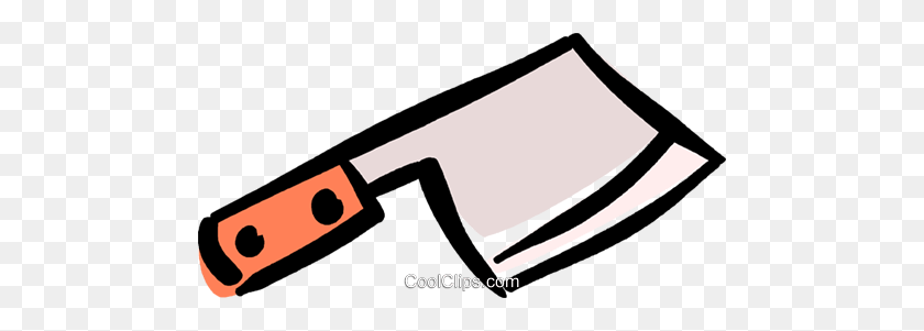 480x241 Meat Cleaver Royalty Free Vector Clip Art Illustration - Butcher Knife Clipart