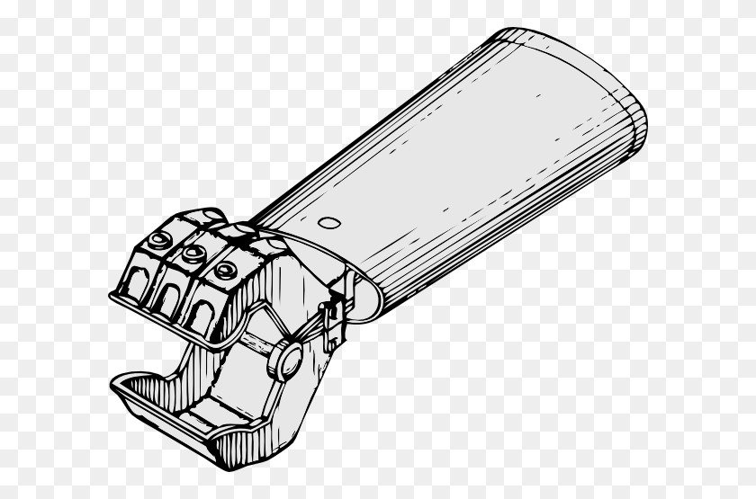 600x495 Mechanical Hand Clip Art - Robot Clipart Black And White