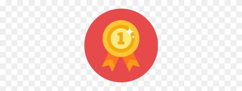 256x256 Medal Icon Simple Flat - Tumblr Icon PNG