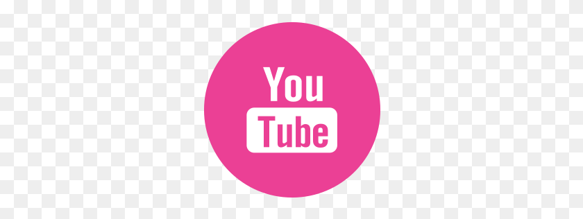 256x256 Medios, Rosa, Redondo, Social, Icono De Youtube - Iconos De Redes Sociales Png Transparente