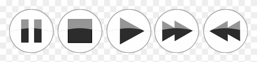2400x446 Media Player Buttons - Pause PNG