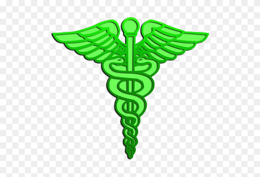 512x512 Médico Caduceo Verde Símbolo, El Logotipo De Imagen Prediseñada - Logotipo Médico Png