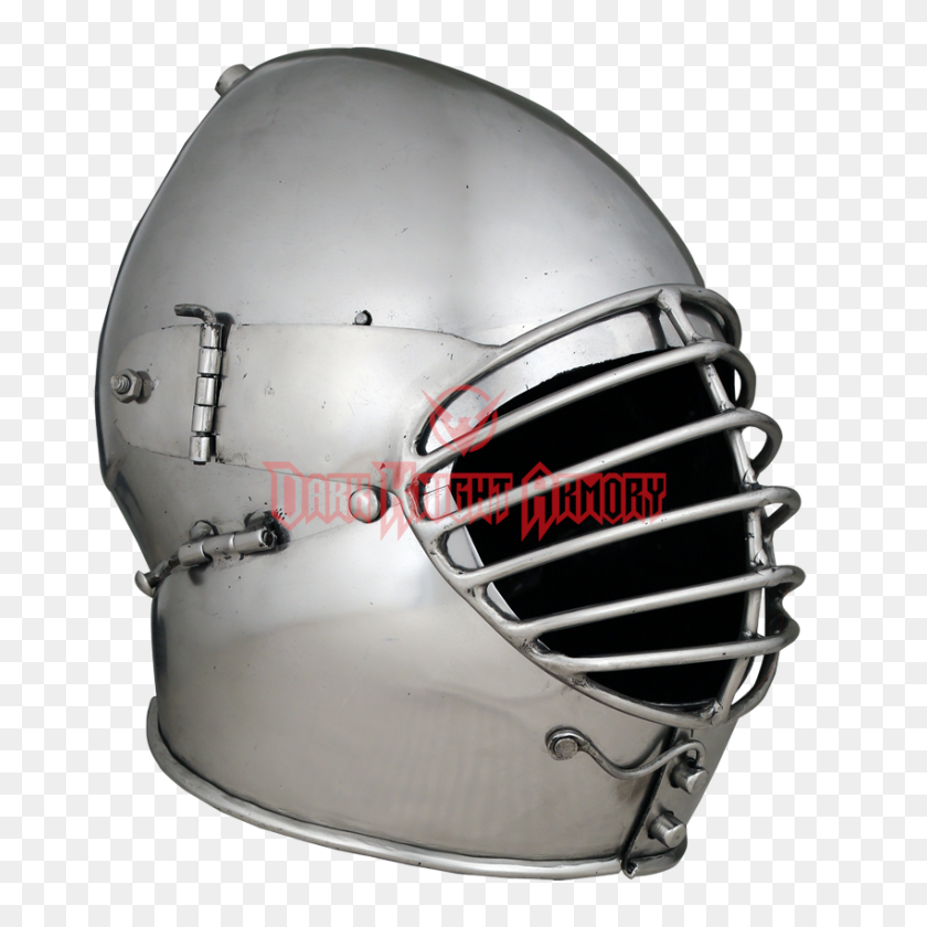 850x850 Medieval Bascinet With Wire Mask - Knight Helmet PNG