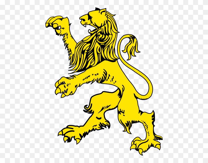474x600 Medieval Clipart Lion - Lion With Crown Clipart