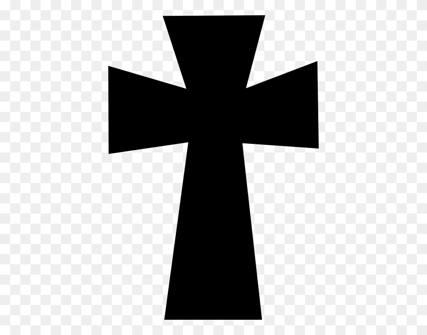 414x599 Medieval Cross Black Clip Art - Religious Cross Clipart