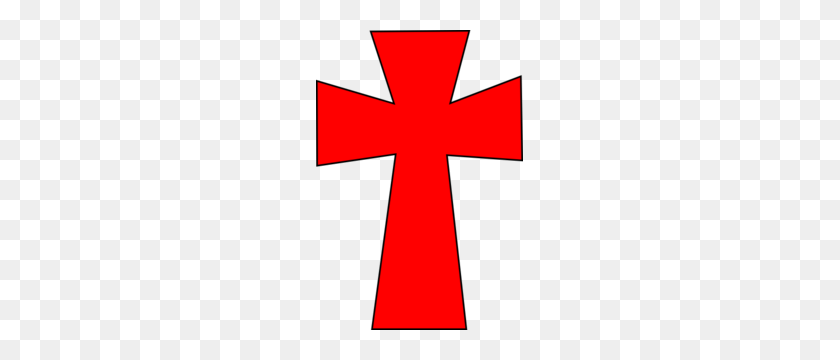 207x300 Medieval Cross Red Black Clip Art - Crucifix Clipart
