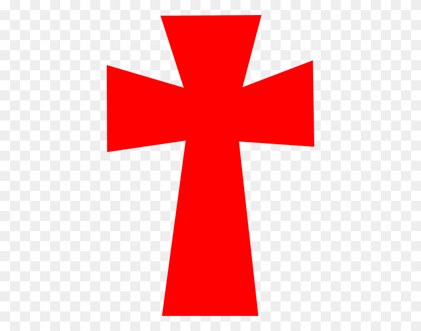 414x599 Medieval Cross Red Red Clip Art - Crusades Clipart