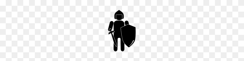103x150 Medieval Knight Wearing Armor Mascot Holding A Shield - Knight Sword Clipart