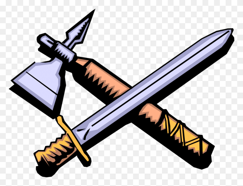935x700 Medieval Sword And Axe - Medieval Sword Clipart