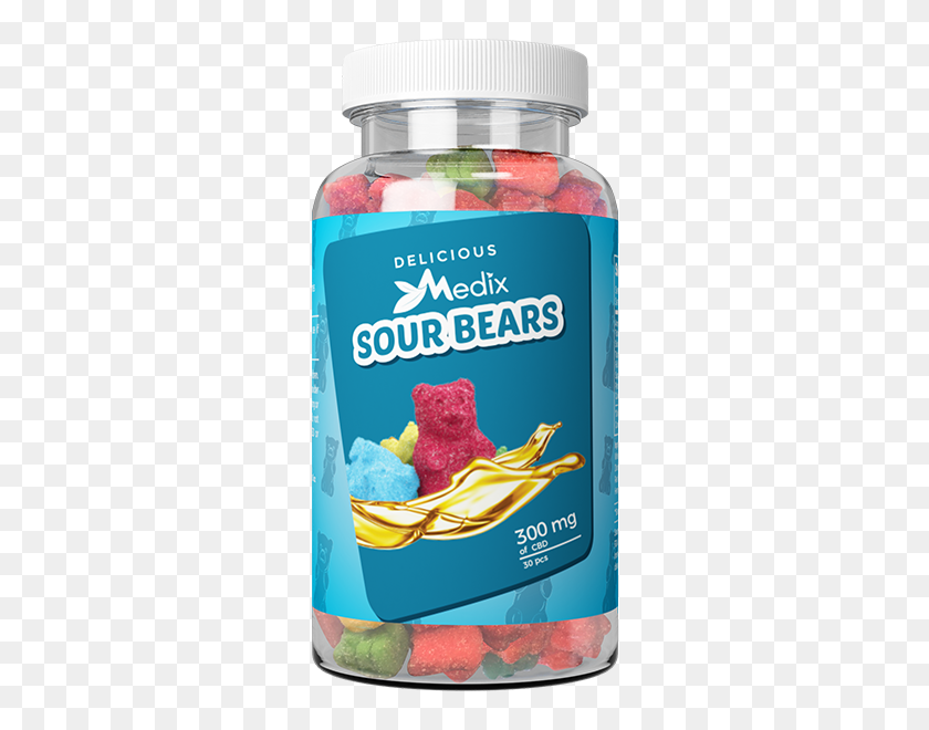 600x600 Medix Gummy Sour Bears Infundido Cbd Cafe Usa - Gummy Bear Png