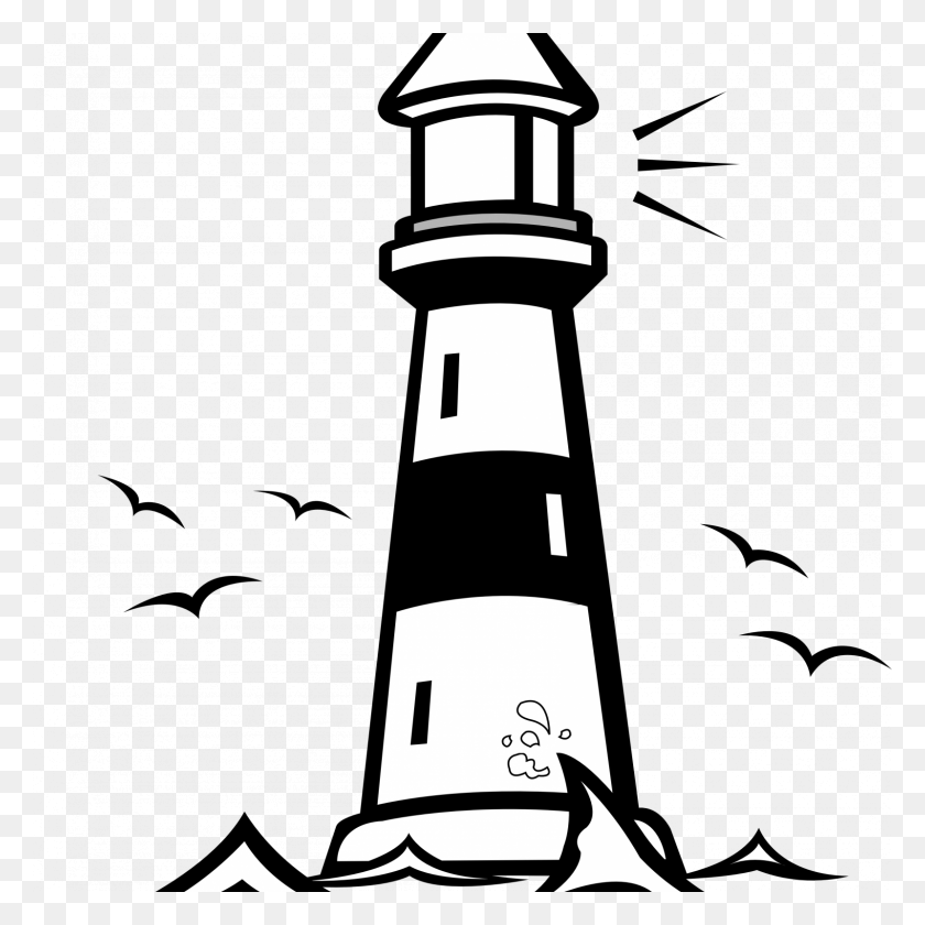 1600x1600 Medquit Lighthouse Clipart Coloring Page, Lighthouse Coloring - Anchor Clipart Blanco Y Negro