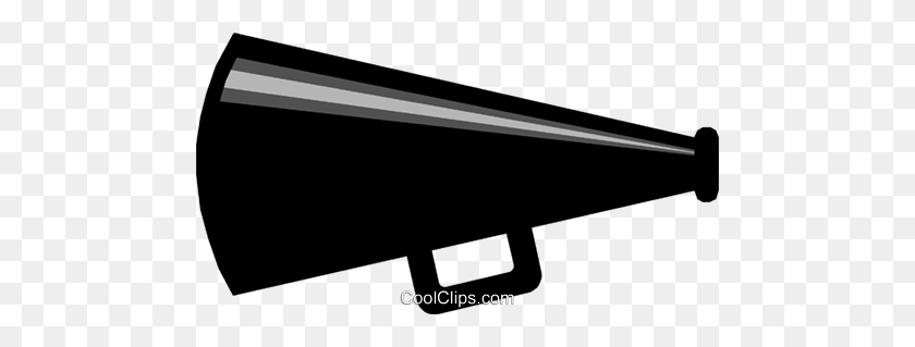 480x259 Megaphone Royalty Free Vector Clip Art Illustration - Movie Clipart Black And White