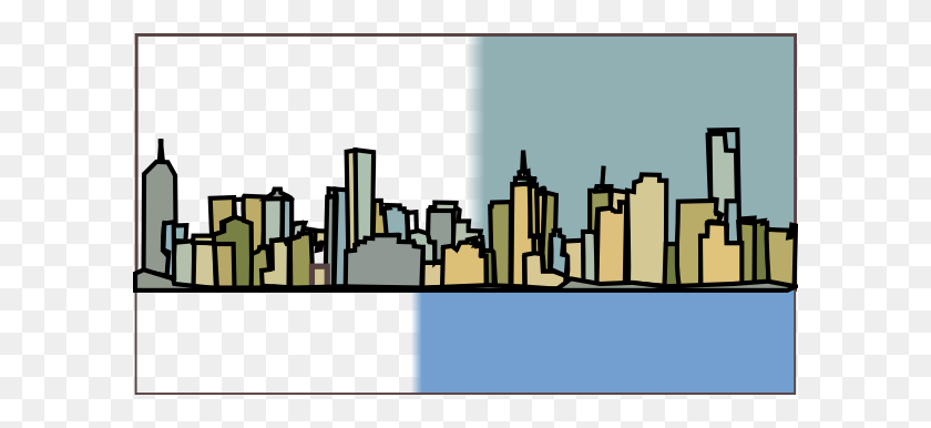 600x326 Melbourne Skyline Colour Clip Art - Skyline Clipart