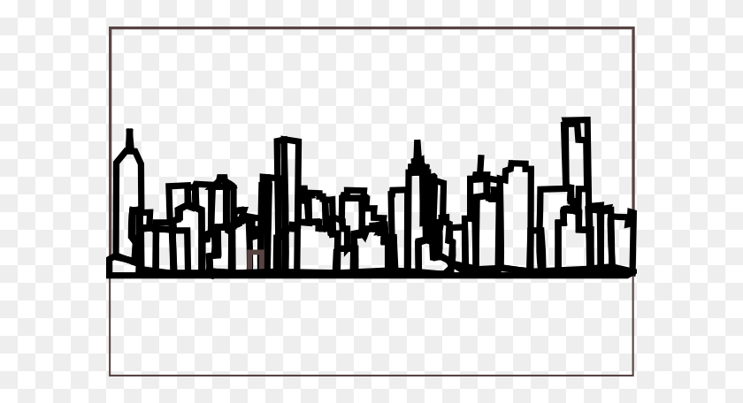 600x396 Melbourne Skyline Sketch Clip Art - Skyline Clipart