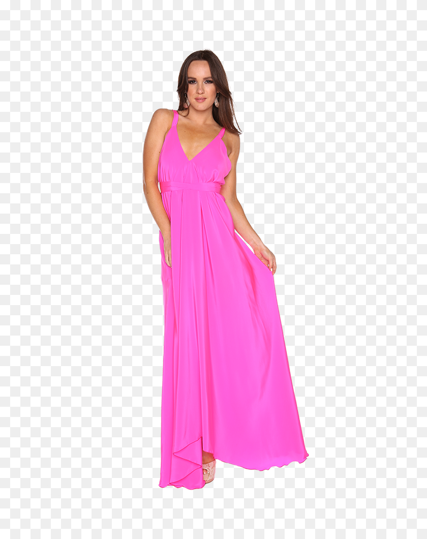 667x1000 Melissa Kritsotakis Hot Pink Maxi Melissa Kritsotakis - Mujer Caliente Png