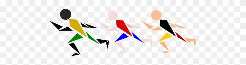 500x163 Men Running Logo Vector Clip Art - Someone Running Clipart