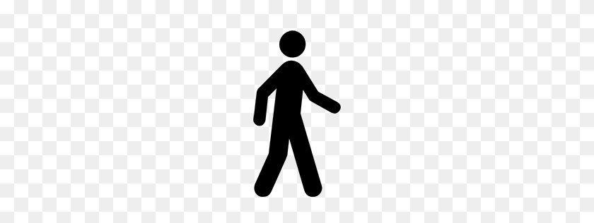 256x256 Men, Walking, Person Flat Icon Free Flat Icons All Shapes - Walking Person PNG
